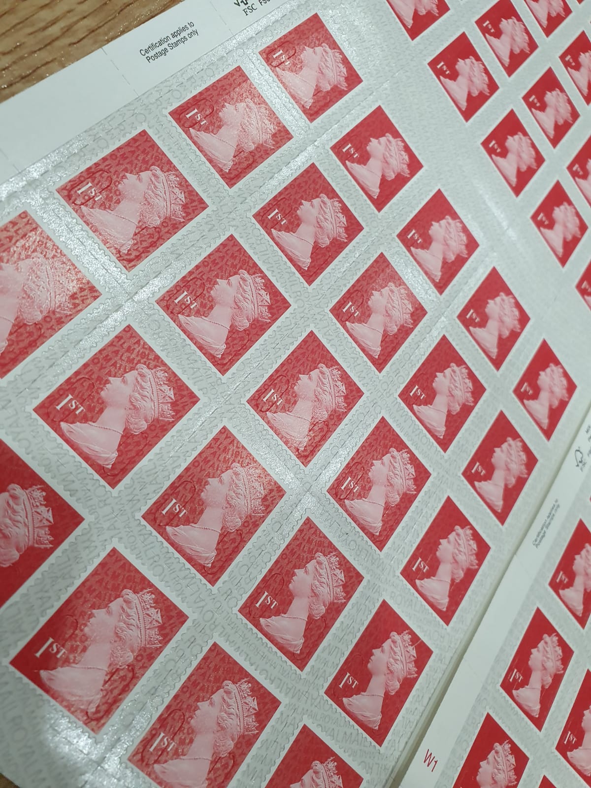 50 x 1st Class Stamps Self Adhesive *12 Discount* (83.6p Each