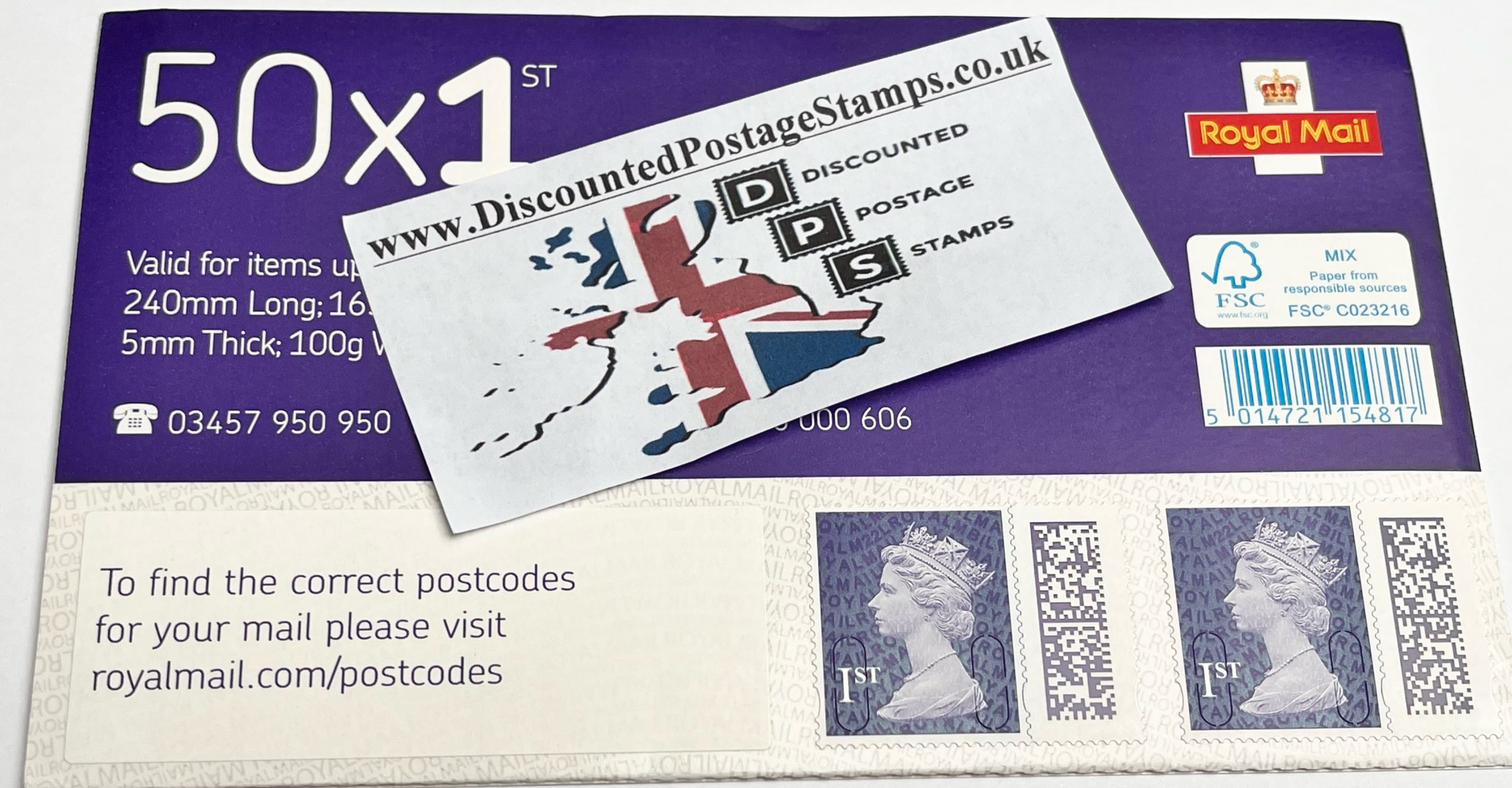 NEW 50 x 1st Class Stamps Purple (QR Coded) Self Adhesive *16% Discount